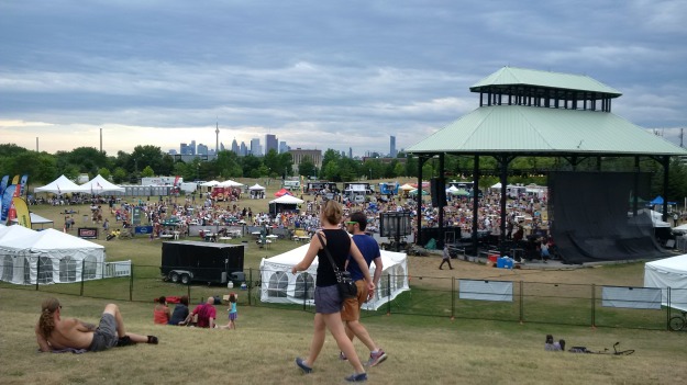 Beaches Jazz Festival, Woodbine Park - July 17, 2016. Looking west toward Coxwell Avenue and downtown Toronto.